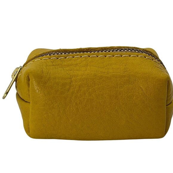 Portland Leather Goods Mini Yellow Leather Coin Dopp Pouch Bag Charm - Picture 2 of 8